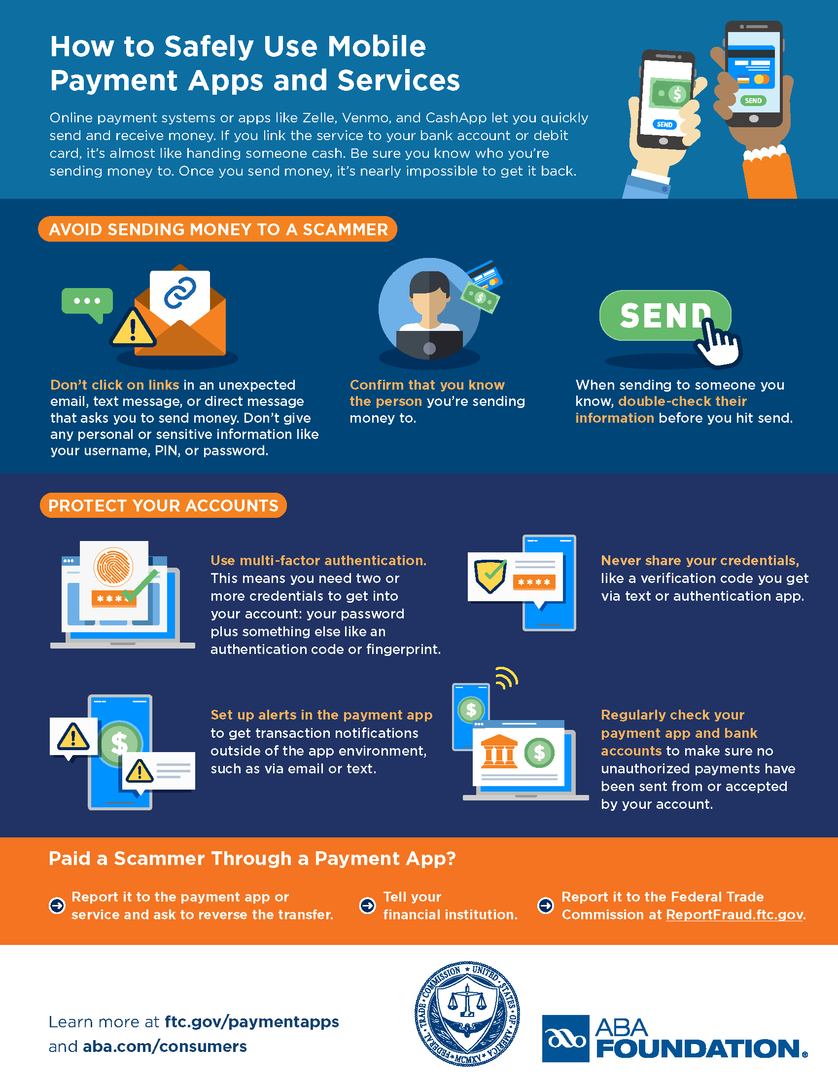 Infographic about How to Safely Use Mobile Payment Apps and Services